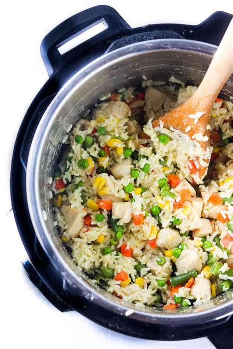 Make with chicken or other meat. Instant Pot Chicken Fried Rice - Colleen Christensen Nutrition