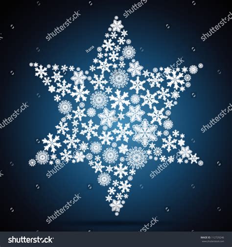 Christmas Star Snowflake Design Background Stock Vector Illustration