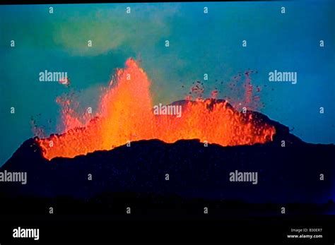 Erupting Volcano Stock Photo Alamy