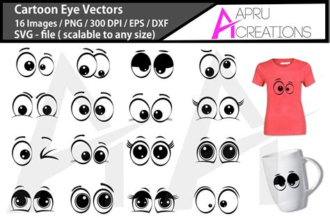 Cartoon Eyes Vector Bundle Cartoon Eye Svg Bundle Funny Etsy Uk