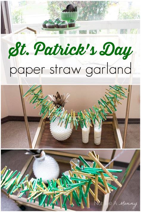 Tuesday Tutorial St Patricks Day Straw Garland Revel And Glitter
