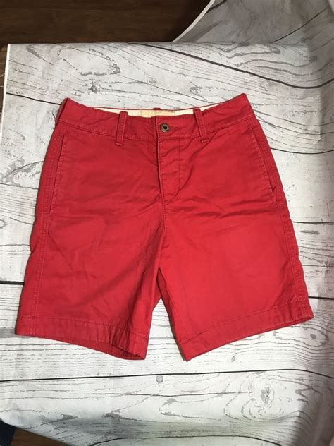 Mens Hollister Shorts Prep Fit Red Size 28 Inseam 75” Ebay
