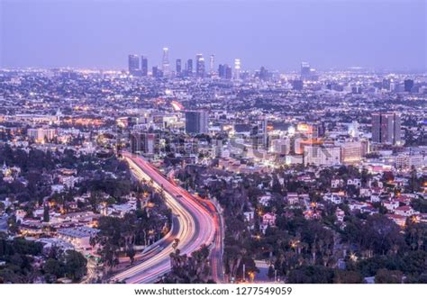 Los Angeles Skyline Night Stock Photo 1277549059 Shutterstock
