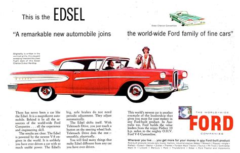 American Automobile Advertising Published By Edsel In 1958