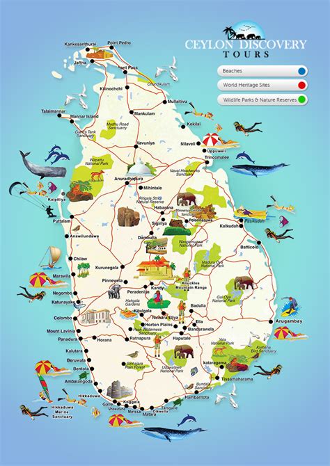 Map Of Sri Lanka Tourist Travelquazcom