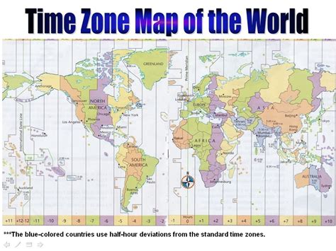 Printable Time Zone Map World