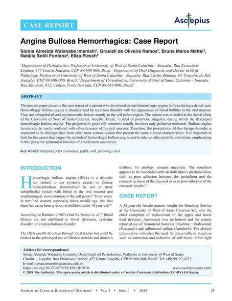 Angina Bullosa Hemorrhagica Case Report