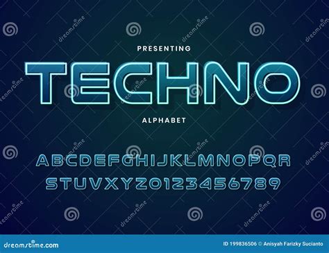 Techno Futuristic Font Type Custom Alphabet Typography Technology