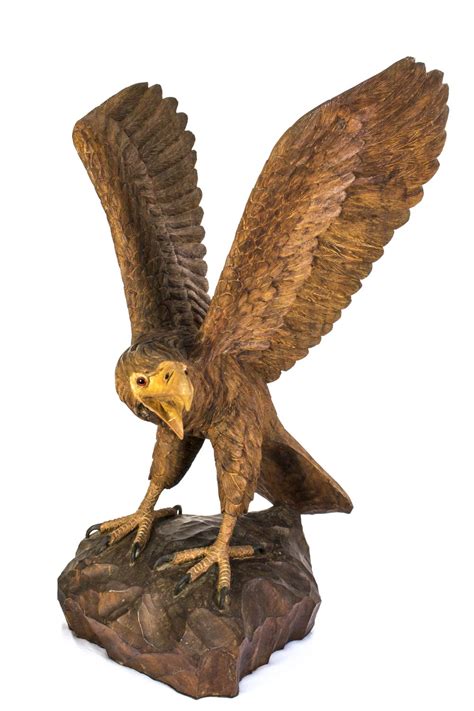 Vintage Carved Wood Eagle Sculpture Barnebys