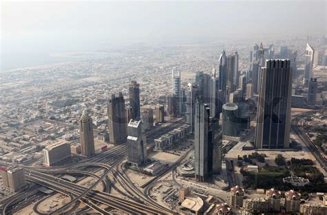 Luftaufnahme Der Sheikh Zayed Road In Dubai Vereinigte Arabische