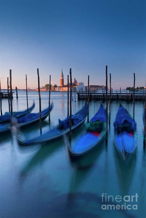 Gondolas And Cathedral Of San Giorgio Maggiore Venice Italy