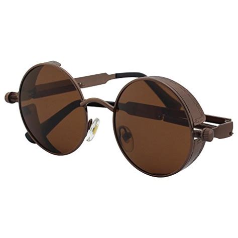 cgid e72 retro steampunk style inspired round metal circle polarized sunglasses for men and