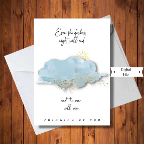 Thinking Of You Card Sympathy Card Hang In There Card Feel Etsy