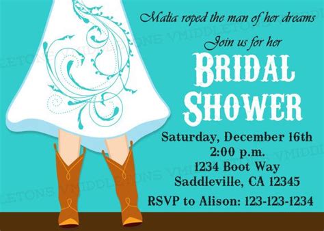 Cowgirl Boots Wedding Bridal Shower Invitation By Vmiddleton5 625