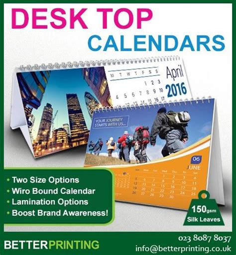 Now Is The Time To Produce Your 2016 Desk Top Calendars Contact Us