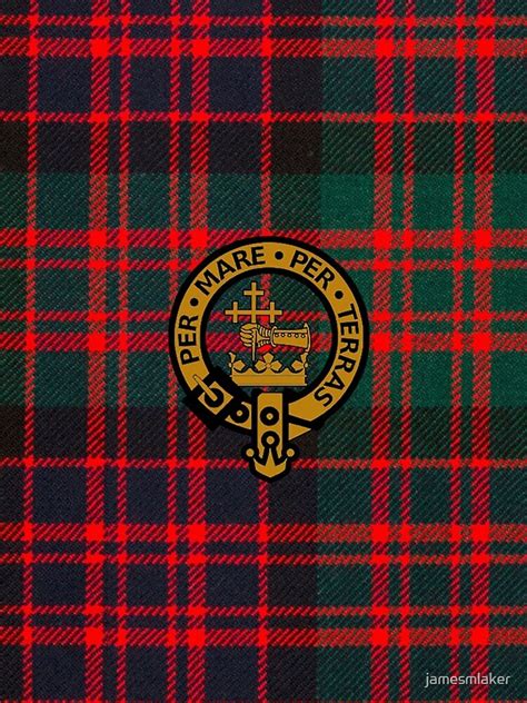 Modern Macdonald Clan Tartan With Macdonald Clan Crest Iphone Case