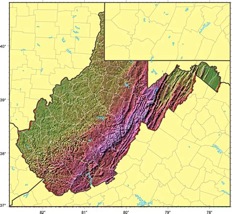 Topographic Map Of West Virginia Map