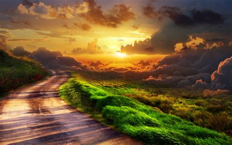 Wallpaper Download 5120x3200 Country Road At A Beautiful Sunset