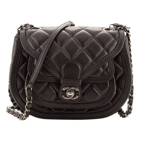 Chanel Saddle Bag Quilted Calfskin Small At 1stdibs