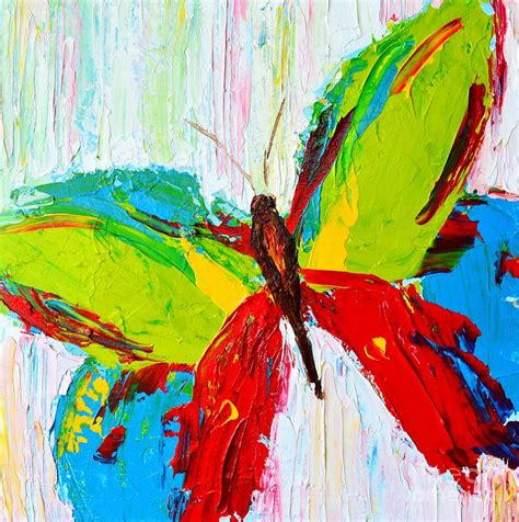 Wild Butterflies Modern Impressionistic Art Palette Knife Colorful