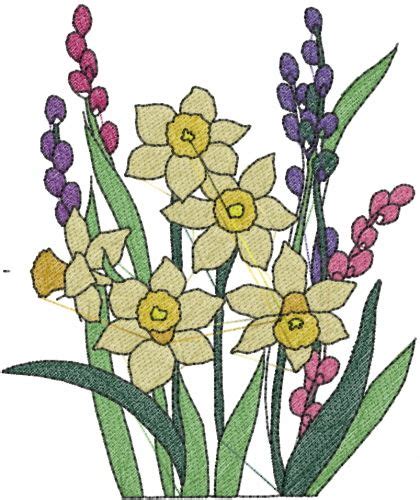 Spring Flowers Embroidery Design Annthegran Flower Embroidery Designs