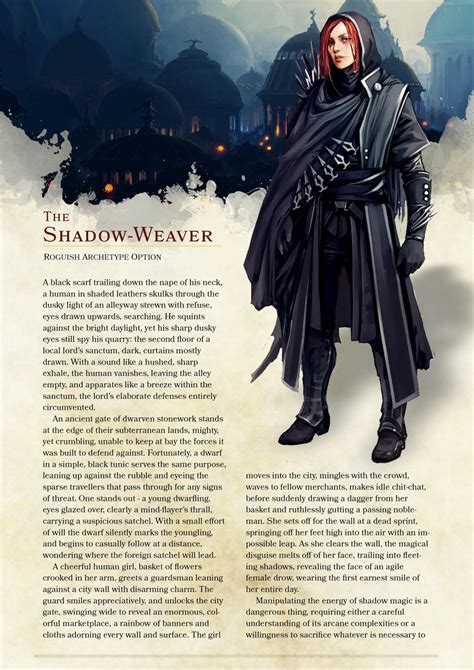 DnD E Homebrew Huckster And Shadow Weaver Rogues By Dungeons And Dragons Classes Dungeons