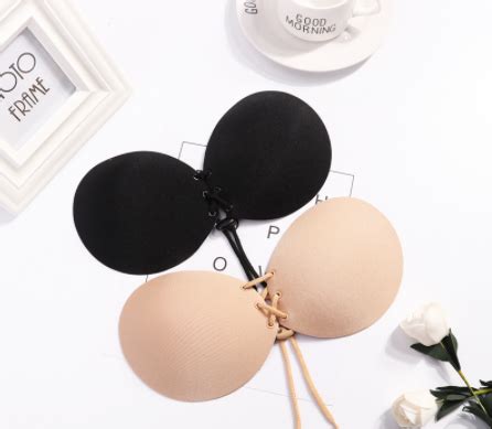 ROYALBELLE Women Self Adhesive Strapless Bandage Blackless Solid Bras Sticky Silicone Push Up