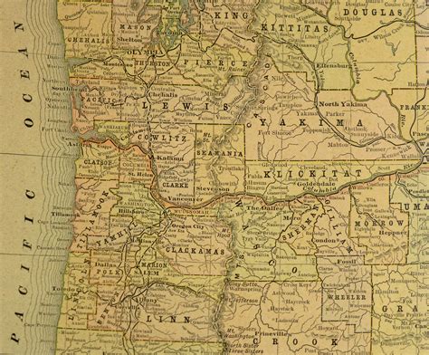 Map Washington And Oregon 1900
