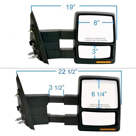 K Source® 61185f Passenger Side Power Towing Mirror Heated Foldaway