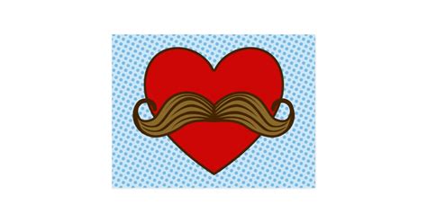 Moustache Valentine Heart Postcard Zazzle