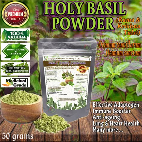 Holy Basil Powder Rama And Krishna Tulsi Powderchurna Green And