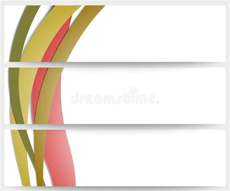 Abstract Headers Set Wave Vector Design Stock Vector Illustration Of