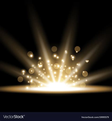 Rays Of Light With Sparks Golden Color Royalty Free Vector