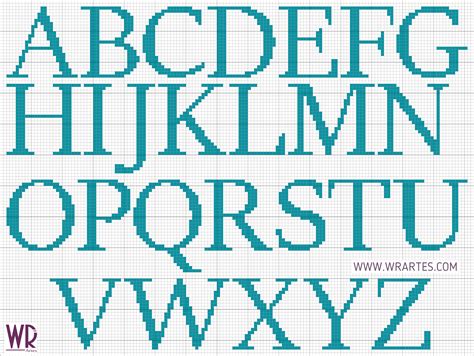 As letras em ponto cruz são muito utilizadas para bordar nomes e brasões em peças como: Blog do Wagner Reis: Alfabeto MULTIUSO maiúsculo e minúculo para ponto cruz