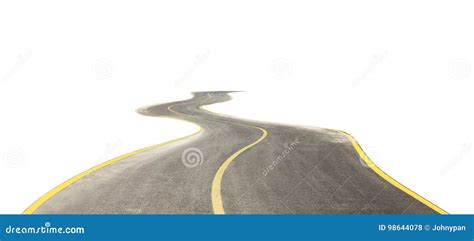 Curved Road Isolated On White Stock Photo Image Of Forward Curve