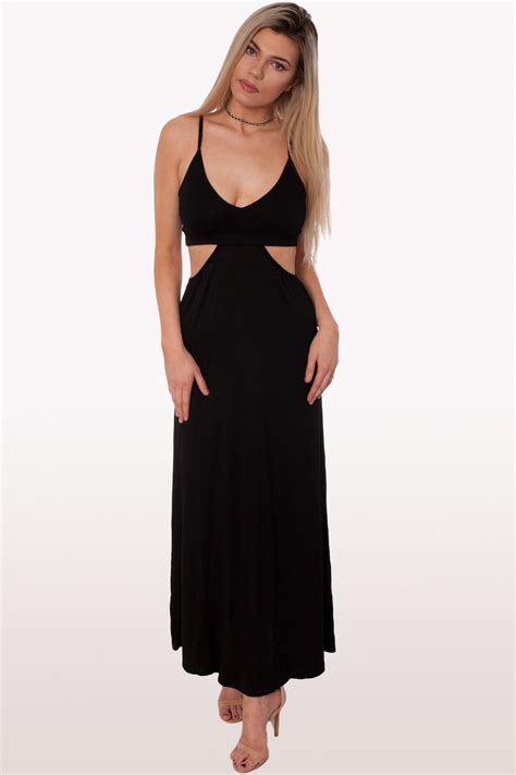 Black Cut Out Maxi Dress | Clothing | Dresses | Modamore