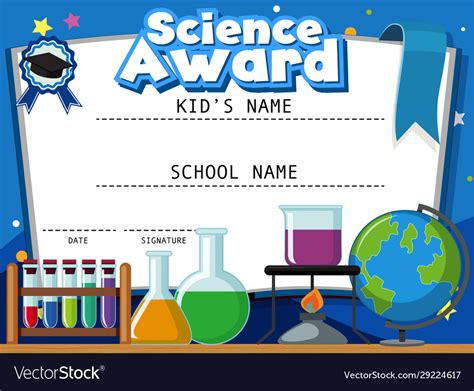 Certificate Template For Science Award Royalty Free Vector