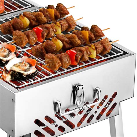 Vevor Portable Charcoal Bbq Grill Outdoor Barbecue Charcoal Stainless