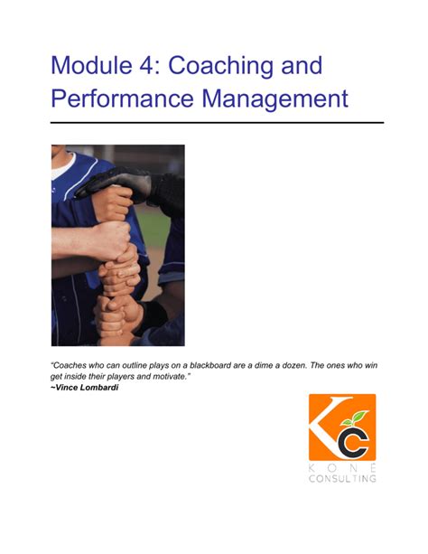 Module 4 Coaching And Performance Management