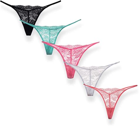 Ayaya Womens Lace G String Thongs Lingerie T Back Thongs Pack Of 5 S