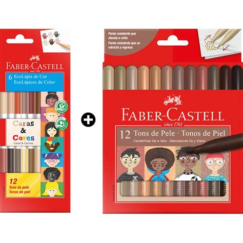 Kit Caras Cores Tons De Pele Faber Castell