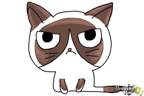 How To Draw A Grumpy Cat Drawingnow Grumpy Cat Cartoon Drawings