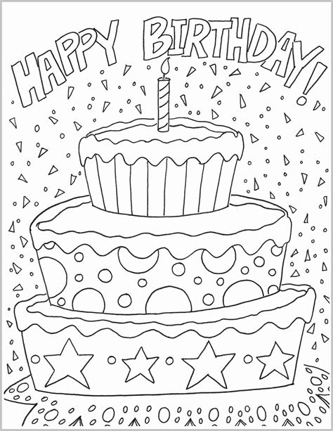 Happy 3rd Birthday Grandson Luxury Happy Birthday Cake Coloring Sheet
