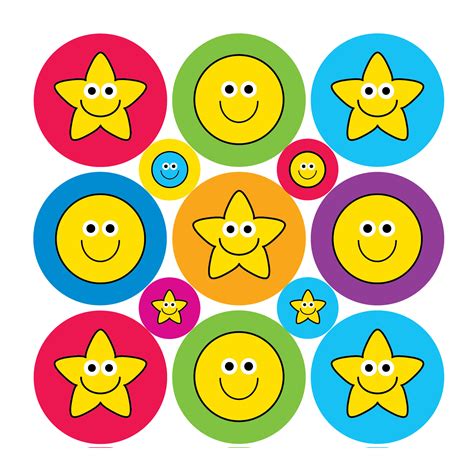 Mixed Stars And Smileys The Sticker Factory