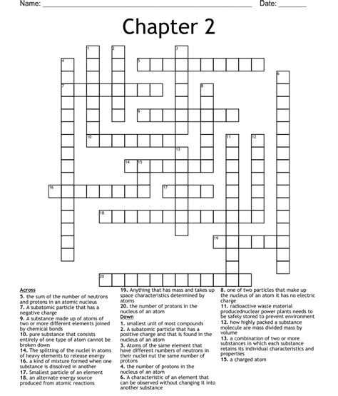 Chapter 2 Crossword Wordmint