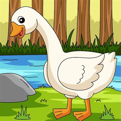 Premium Vector Goose Cartoon Colored Animal Illustration
