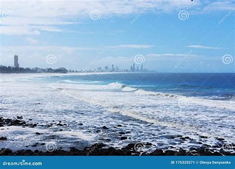 Australia Gold Coast Queensland Beautiful Beaches Coral Sea Stock