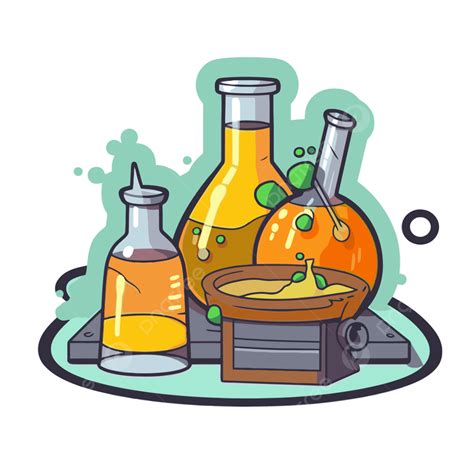 Chemical Laboratory Design With Beaker Vector Clipart Laboratory Laboratory Clipart Cartoon