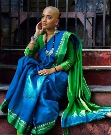 bald head girl bald head women balding long hair shaved hair women saree photoshoot super