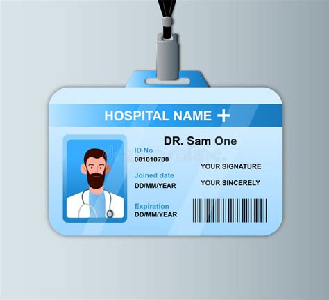 Doctor Id Card Template Medical Identity Badge Stock Vector